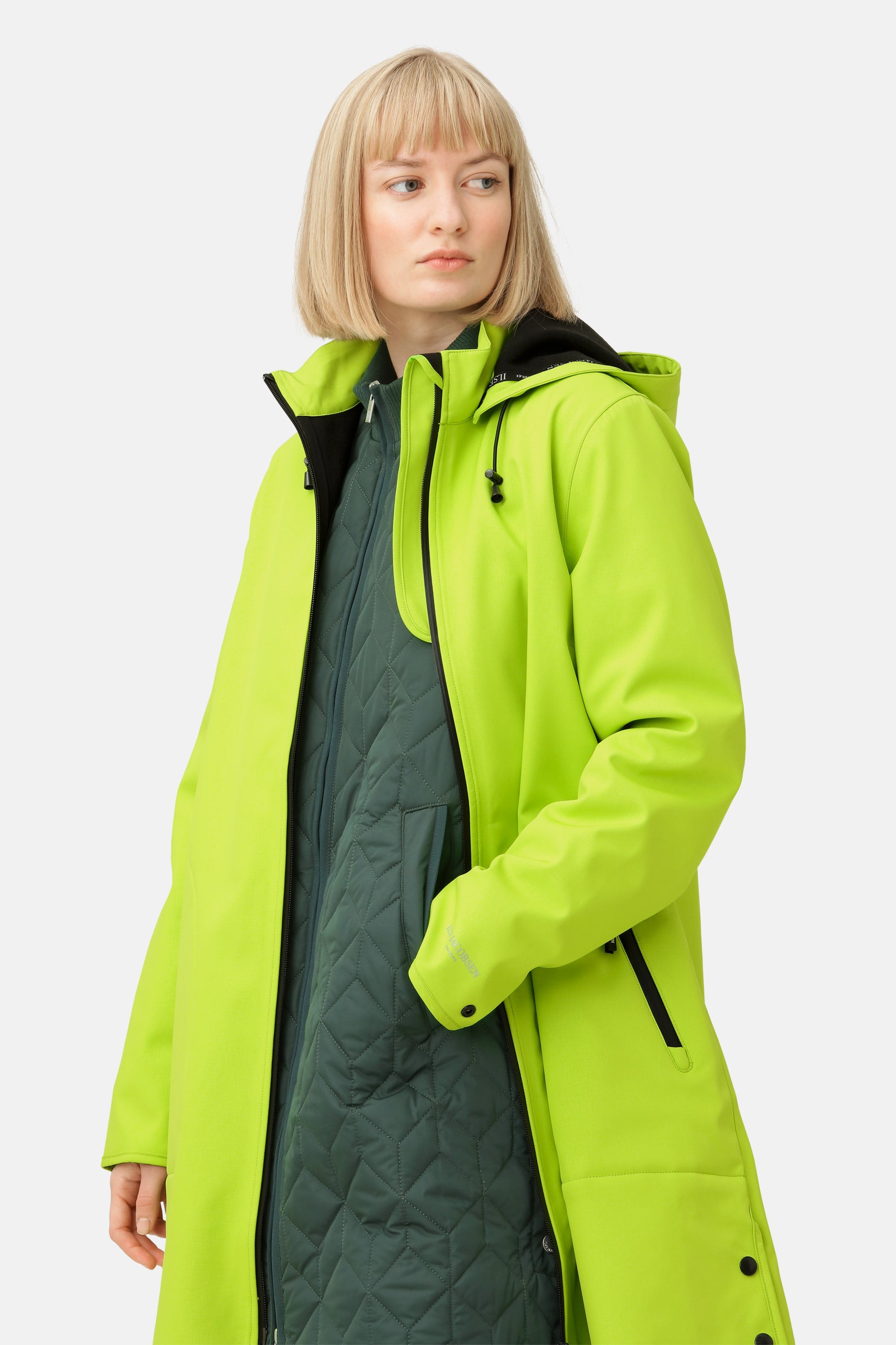 Softshell Raincoat A-line - Lime Green